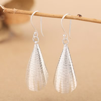 925 Sterling Silver Drop Earring brushed Sold By Pair