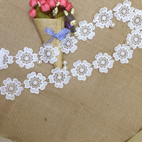 Lace Trim & Ribbon Polyester Flower white 55mm Sold By Lot