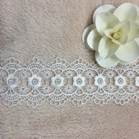 Lace Trim & Ribbon Polyester white 60mm Sold By Lot