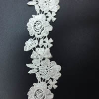 Lace Trim & Ribbon Polyester Flower white 30mm Sold By Lot