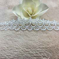 Lace Trim & Ribbon Polyester white 25mm Sold By Lot