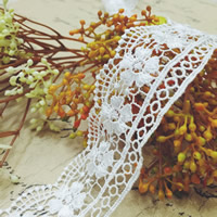 Lace Trim & Ribbon Polyester white 42mm Sold By Lot