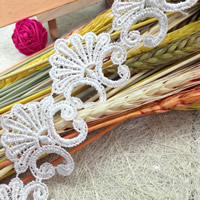 Lace Trim & Ribbon Polyester Flower white 50mm Sold By Lot