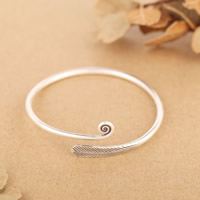 Thailand Sterling Silver Bangle, adjustable, 9mm, Inner Diameter:Approx 60mm, Length:Approx 7.5 Inch, Sold By PC