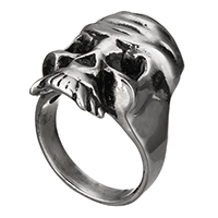 roestvrij staal Maar vinger ring, 316 Roestvrij staal, Schedel, verschillende grootte voor keus & zwart maken, 32x8mm, 5pC's/Lot, Verkocht door Lot