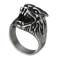 Stainless Steel Finger Ring for Men 316 Stainless Steel Animal & blacken Sold By Lot