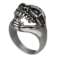 Hombres de acero inoxidable anillo del dedo, acero inoxidable 316, monstruo, diverso tamaño para la opción & ennegrezca, 23x10mm, 5PCs/Grupo, Vendido por Grupo