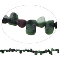 Ruby in Zoisite Beads, Nuggets, natural, 8x8x5mm-8x14x5mm, Hole:Approx 1.5mm, Approx 59PCs/Strand, Sold Per Approx 15.5 Inch Strand