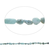 Gemstone Chips, Larimar, Nuggets, natural, 6x3x7mm-8x13x6mm, Hole:Approx 1mm, Approx 53PCs/Strand, Sold Per Approx 15.5 Inch Strand
