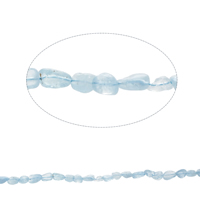 Gemstone Chips, Aquamarine, Nuggets, natural, 5x7mm-8x12x4mm, Hole:Approx 1mm, Approx 47PCs/Strand, Sold Per Approx 15.5 Inch Strand
