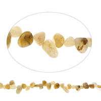 Gemstone Chips, Yellow Aventurine, Nuggets, natural, 8x10x6mm-10x15x8mm, Hole:Approx 1mm, Approx 52PCs/Strand, Sold Per Approx 15.5 Inch Strand
