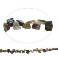 Gemstone Chips, Tourmaline, Nuggets, natural, October Birthstone, 7x8x3mm-10x13x4mm, Hole:Approx 1mm, Approx 70PCs/Strand, Sold Per Approx 15.5 Inch Strand