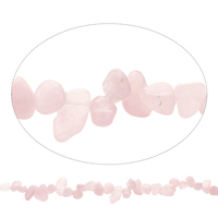 Gemstone Chips, Rose Quartz, Nuggets, natural, 8x10x5mm-10x20x7mm, Hole:Approx 1mm, Approx 50PCs/Strand, Sold Per Approx 15.5 Inch Strand