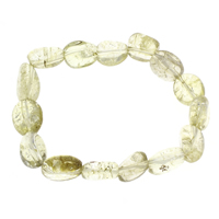perles de citrine bracelet, Novembre Birthstone & craquelure, 12x12x6mm-14x16x6mm, Longueur:Environ 7.5 pouce, 10Strandstoron/sac, Vendu par sac