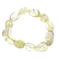 perles de citrine bracelet, Novembre Birthstone & craquelure, 12x12mm-15x25mm, Longueur:Environ 7 pouce, 10Strandstoron/sac, Vendu par sac