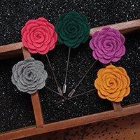 Não-tecidos broche, with ferro, Flor, cromado de cor platina, Mais cores pare escolha, 90mm, 10PCs/Lot, vendido por Lot