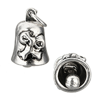 Cink Alloy Bell Charm, Zvono, starinski srebrne boje pozlaćen, nikal, olovo i kadmij besplatno, 9.50x15mm, Rupa:Približno 3.5mm, 150računala/Lot, Prodano By Lot