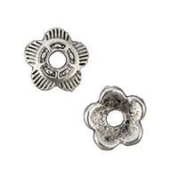 Tibetan Style Bead Cap, Flower, antique silver color plated, nickel, lead & cadmium free, 6x6x1.50mm, Hole:Approx 1.5mm, 1000PCs/Lot, Sold By Lot