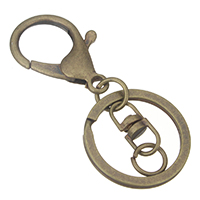 Zinc Alloy Key Clasp antique bronze color plated nickel lead & cadmium free 65mm Sold By Lot