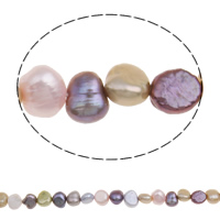 Barock kultivierten Süßwassersee Perlen, Natürliche kultivierte Süßwasserperlen, gemischte Farben, 6-7mm, Bohrung:ca. 0.8mm, verkauft per ca. 15.3 ZollInch Strang