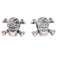 Copper Coated Plastic Beads, Skull, antique silver color plated, 14x13x8mm, Hole:Approx 3mm, 1000PCs/Bag, Sold By Bag