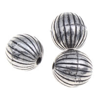 Copper Coated Plastic Beads, Round, antique silver color plated, 8mm, Hole:Approx 1mm, 1000PCs/Bag, Sold By Bag