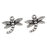 Copper Coated Plastic Pendant, Dragonfly, antique silver color plated, 19x16x3mm, Hole:Approx 1mm, 1000PCs/Bag, Sold By Bag