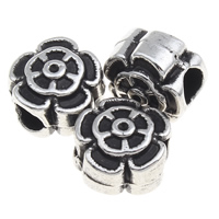 Copper Coated Plastic Beads, Flower, antique silver color plated, 11x8mm, Hole:Approx 3mm, 1000PCs/Bag, Sold By Bag