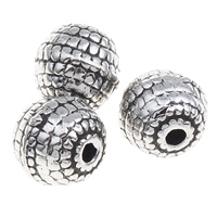 Copper Coated Plastic Beads Round antique silver color plated 9mm Approx 1mm Sold By Bag