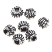 Copper Coated Plastic Beads, Drum, antique silver color plated, 5x5mm, Hole:Approx 1mm, 3300PCs/Bag, Sold By Bag