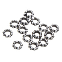 Copper Coated Plastic Beads, Flower, antique silver color plated, 7x2mm, Hole:Approx 3mm, 1000PCs/Bag, Sold By Bag