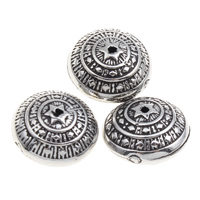 Copper Coated Plastic Beads, Flat Round, antique silver color plated, 12x8mm, Hole:Approx 1mm, 1000PCs/Bag, Sold By Bag