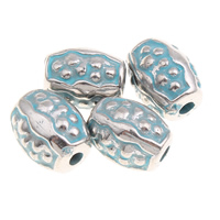 Copper Coated Plastic Beads, Oval, bluing, 7x9mm, Hole:Approx 1mm, 1000PCs/Bag, Sold By Bag