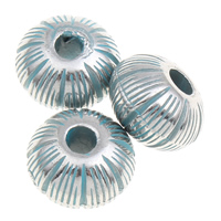 Verkupfertes Kunststoff-Perlen, Verkupferter Kunststoff, Trommel, Bläu, 13x8mm, Bohrung:ca. 2mm, 1000PCs/Tasche, verkauft von Tasche