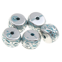 Copper Coated Plastic Beads, Drum, bluing, 8x6mm, Hole:Approx 1mm, 1000PCs/Bag, Sold By Bag