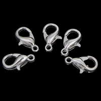 Tibetan Style Lobster Clasp, silver color plated, lead & cadmium free, 7x10x3.50mm, Hole:Approx 1mm, Approx 1000PCs/Bag, Sold By Bag