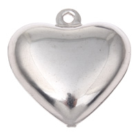 Stainless Steel Heart Pendants, original color, 25x26x8mm, Hole:Approx 1mm, 200PCs/Bag, Sold By Bag