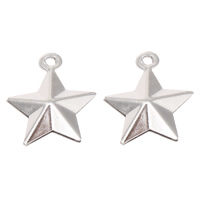 Bijoux pendentifs en acier inoxydable , étoile, couleur originale, 13x15x4mm, Trou:Environ 1mm, 200PC/sac, Vendu par sac