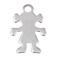 Stainless Steel Tag Charm, Cartoon, original color, 11x16mm, Hole:Approx 1mm, 500PCs/Bag, Sold By Bag