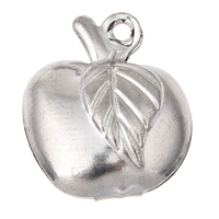 Stainless Steel Pendants, Apple, original color, 12x13x5mm, Hole:Approx 1mm, 200PCs/Bag, Sold By Bag
