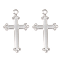 Stainless Steel Cross Pendants, original color, 10x18x1mm, Hole:Approx 1mm, 200PCs/Bag, Sold By Bag