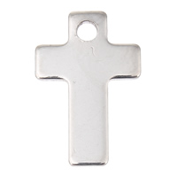 Stainless Steel Cross Pendants, original color, 11x16x1mm, Hole:Approx 1mm, 200PCs/Bag, Sold By Bag