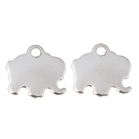 Stainless Steel Tag Charm Elephant original color Approx 1mm Sold By Bag