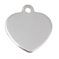 Stainless Steel Tag Charm Heart original color Approx 1mm Sold By Bag