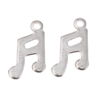 Stainless Steel Pendants, Music Note, original color, 7x13x1mm, 500PCs/Bag, Sold By Bag