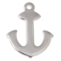 Stainless Steel Pendants, Anchor, nautical pattern, original color, 9x12x1mm, 500PCs/Bag, Sold By Bag