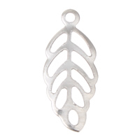 Stainless Steel Pendants, Leaf, original color, 6x13x0.50mm, Hole:Approx 1mm, 500PCs/Bag, Sold By Bag