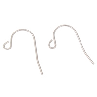Stainless Steel Hook Earwire, with loop, original color, 18x20x1mm, Hole:Approx 1mm, 100Pairs/Bag, Sold By Bag