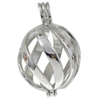 Pregnant Ball Locket Pendant, Brass, Oval, platinum color plated, hollow, lead & cadmium free, 20x30x20mm, Hole:Approx 3x4mm, Sold By PC