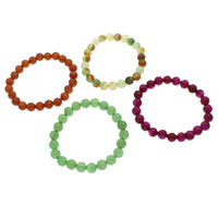 Agate smykker armbånd, Runde, forskellig størrelse for valg, flere farver til valg, Solgt Per Ca. 7 inch Strand